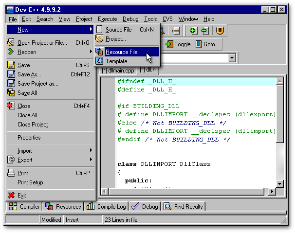 Dev C++ Create Dll Example